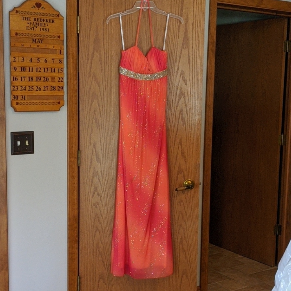Like new long formal open back sparkle dress